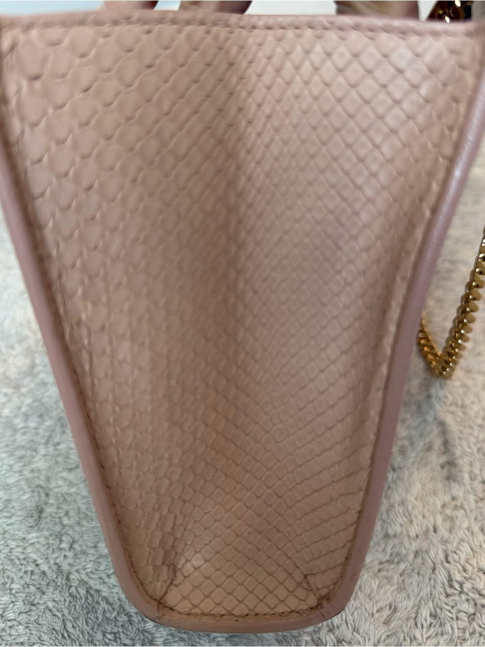Auth Saint Laurent Python Medium Kate Tassel Bag Blush Pink Beige 2015 w/ COA - Picture 8 of 16